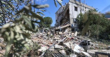 A building destroyed in an Israeli airstrike in the southern Lebanese village of Arab Salim, southern Lebanon, Sept. 6, 2026. (AFP Photo)