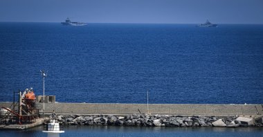 Turkish vessels take part in search-and-rescue operations for missing passengers, Girne, TRNC, Sept. 6, 2026. (AA Photo)