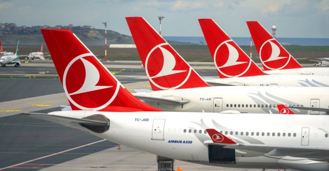 A row of Turkish Airlines (THY) aircraft at Istanbul Airport, Istanbul, Türkiye, Jan. 23, 2024. (Shutterstock Photo)
