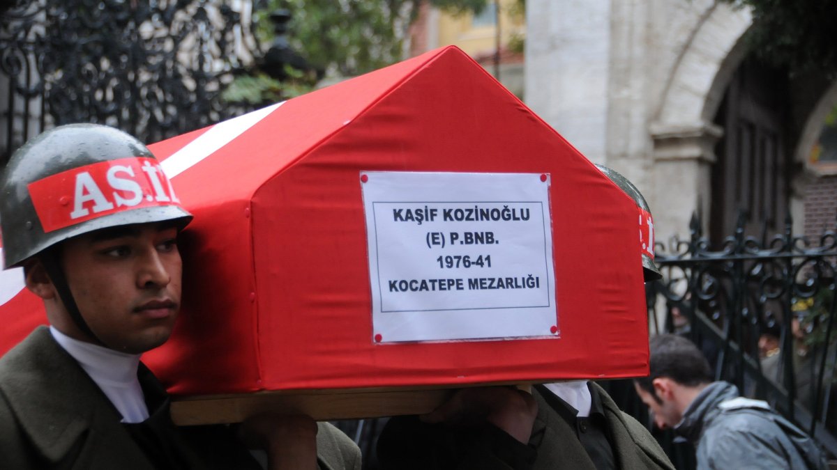 Honor guards carry the coffin of Kaşif Kozinoğlu at his funeral, Istanbul, Türkiye, Nov. 15, 2011. (Sabah Photo)