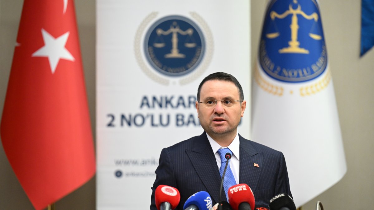 Justice Minister Akın Gürlek speaks at the 2026-2027 Judicial Year Opening Program, Ankara, Türkiye, Sept. 7, 2026. (AA Photo)