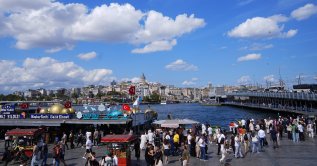 People walk in the historic district of Eminönü in Istanbul, Türkiye, Aug. 16, 2026. (AA Photo)