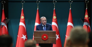 President Recep Tayyip Erdoğan speaks to reporters after a Cabinet meeting in Ankara, Sept. 7, 2026. (AA Photo)