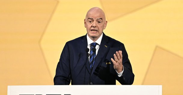 FIFA President Gianni Infantino makes a speech during the 74th FIFA Congress, Bangkok, Thailand, May 17, 2024. (AFP Photo)