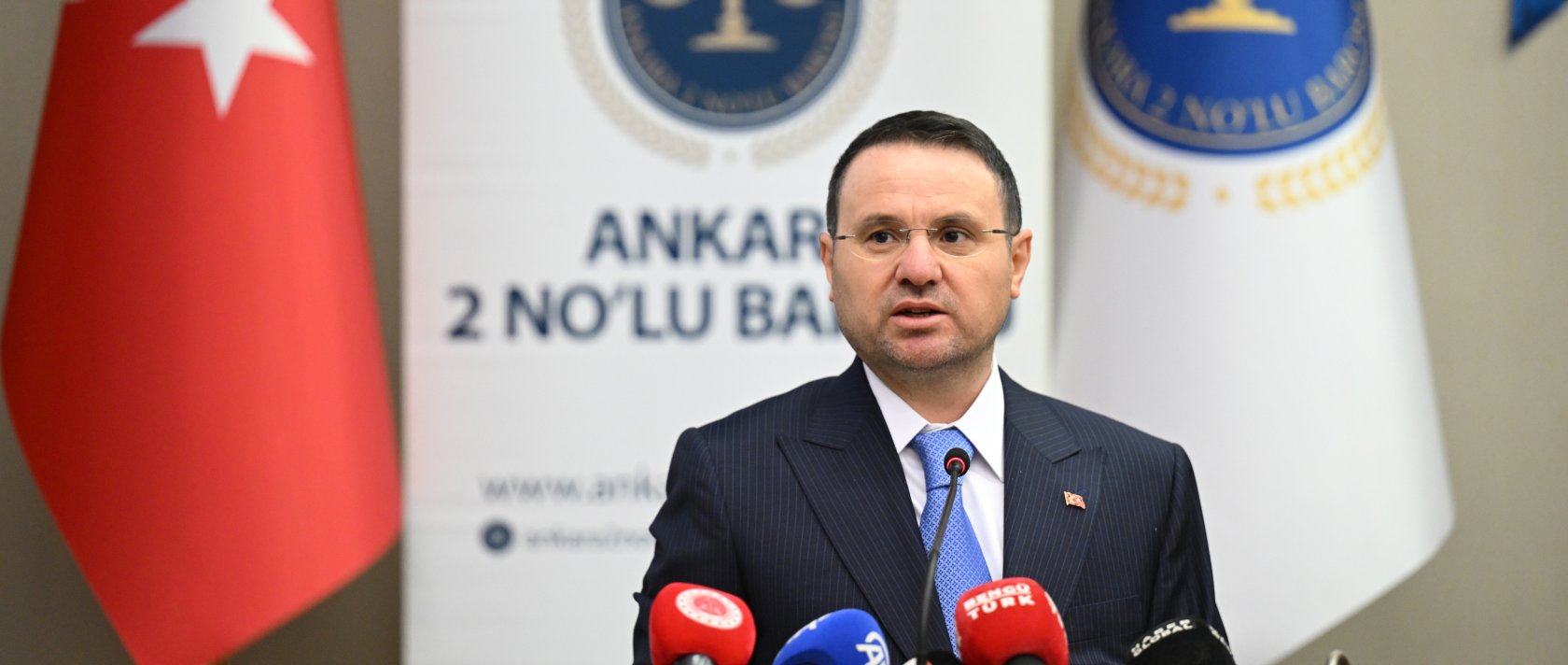 Justice Minister Akın Gürlek speaks at the 2026-2027 Judicial Year Opening Program, Ankara, Türkiye, Sept. 7, 2026. (AA Photo)