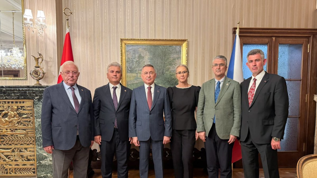 Turkish Parliament Foreign Affairs Committee Chair Fuat Oktay and other officials visit Prague, Czechia, Sept. 8, 2026. (DHA Photo) 