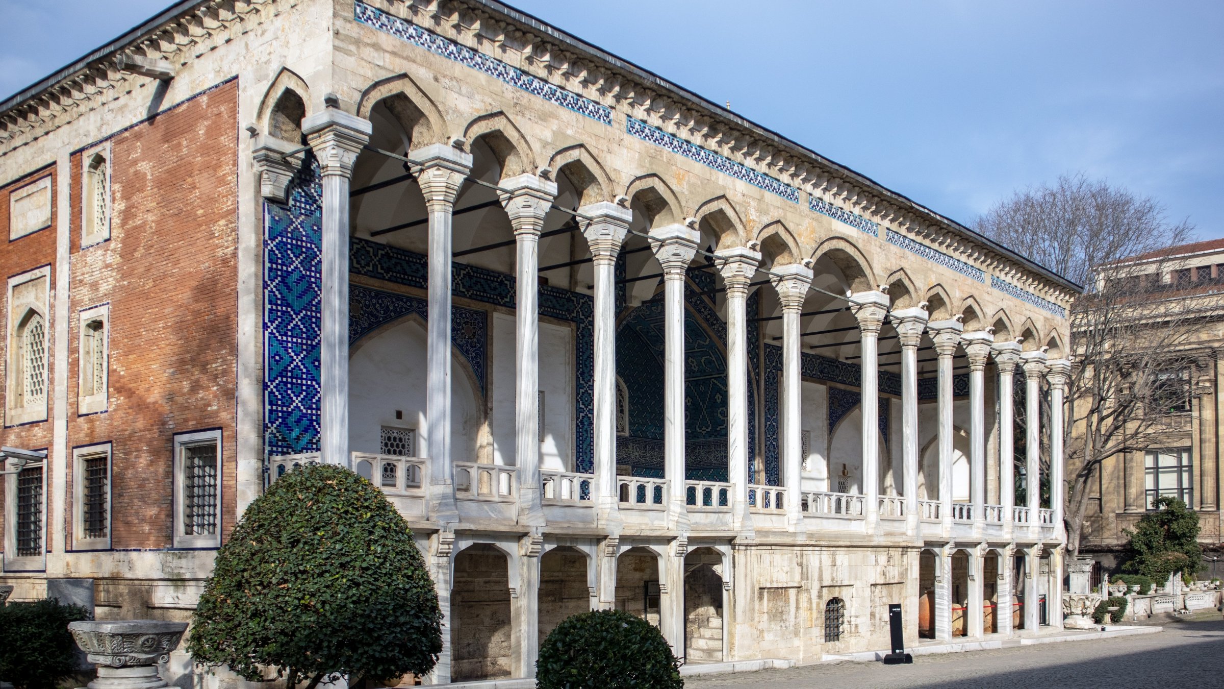 An undated general view of the Istanbul Archaeology Museum's Tiled Kiosk building and garden, Istanbul, Türkiye. (Shutterstock Photo)