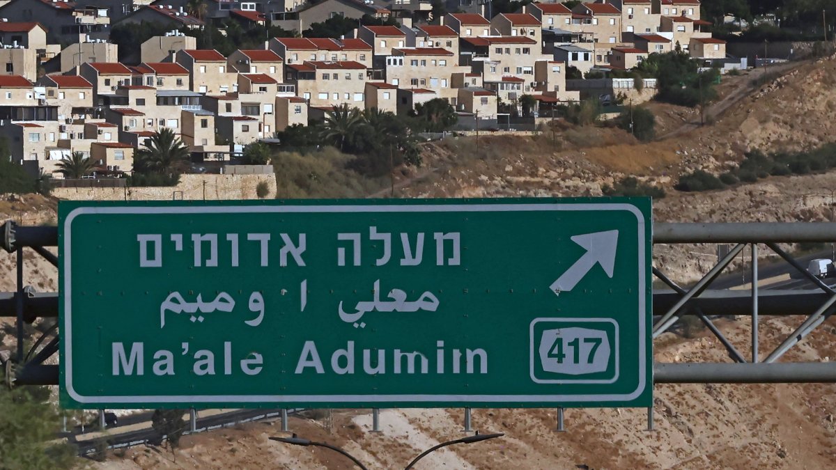 Vehicles driving along the highway near the illegal Israeli settlement of Maale Adumim, on Sept. 8, 2026. (AFP Photo)