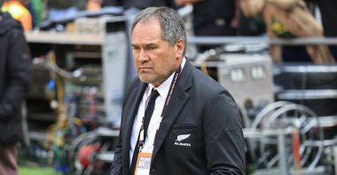 New Zealand head coach Dave Rennie looks on prior to the Rugby's Greatest Rivalry Tour match between South Africa and New Zealand played at the FNB Stadium, Johannesburg, South Africa, Sept. 5, 2026. (EPA Photo)