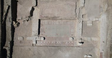 An aerial view of the excavation site at the ancient city of Pompeiopolis in the Taşköprü district of Kastamonu, northern Türkiye, Sept. 8, 2026. (AA Photo)