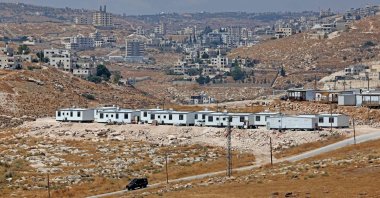 This photograph shows a view of the newly established Israeli settlement outpost in Beit Sahur, south of Bethlehem, in the occupied West Bank, Aug. 14, 2026. (AFP Photo)