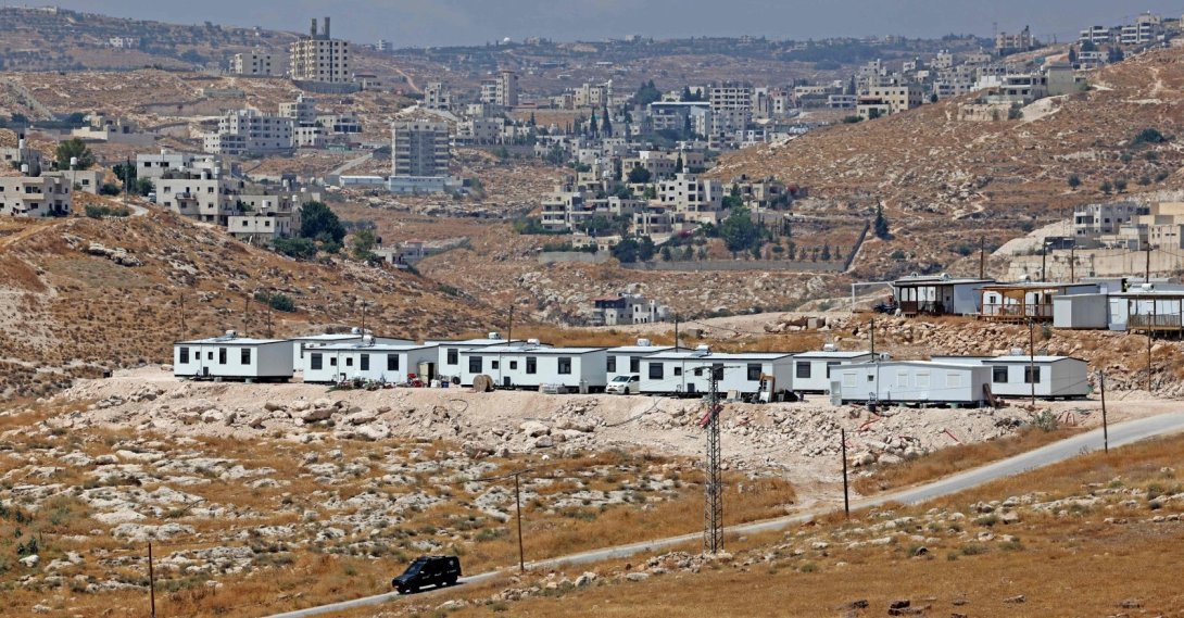 This photograph shows a view of the newly established Israeli settlement outpost in Beit Sahur, south of Bethlehem, in the occupied West Bank, Aug. 14, 2026. (AFP Photo)