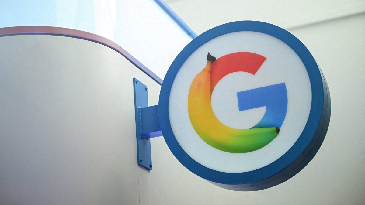A specially designed Google logo during the opening of Google's new Artificial Intelligence center, Berlin, Germany, March 5, 2026. (Reuters File Photo)