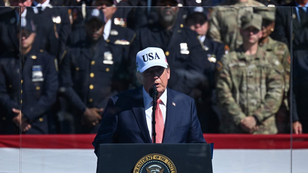 U.S. President Donald Trump speaks during a Steel Across America event at the White House in Washington, D.C., Sept. 8, 2026. (AFP Photo)