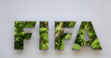 This photograph shows a sign of the FIFA at the entrance of the world football governing body's headquarters, Zurich, Switzerland, Aug. 27, 2026. (AFP Photo)
