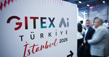 GITEX Ai Türkiye sign is seen during the first day of the event, Istanbul, Türkiye, Sept. 9, 2026. (AA Photo)