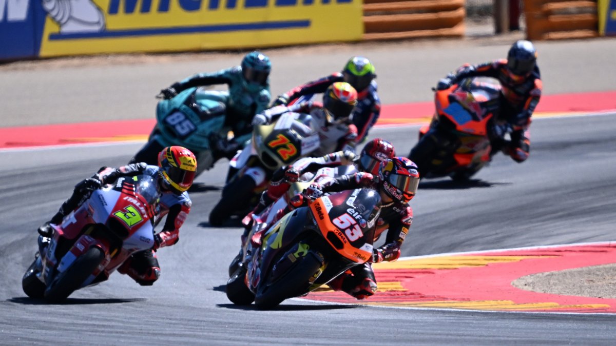 ELF Marc VDS Racing Team rider Deniz Öncü competes in round 13 of the 2026 Moto2 World Championship at the Aragon Grand Prix at MotorLand Aragon, Alcaniz, Spain, Aug. 30, 2026. (AA Photo)