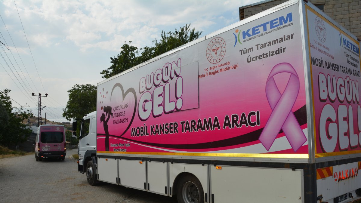 A mobile KETEM vehicle provides free cancer screening services, Bitlis, Türkiye, July 31, 2026. (AA Photo)
