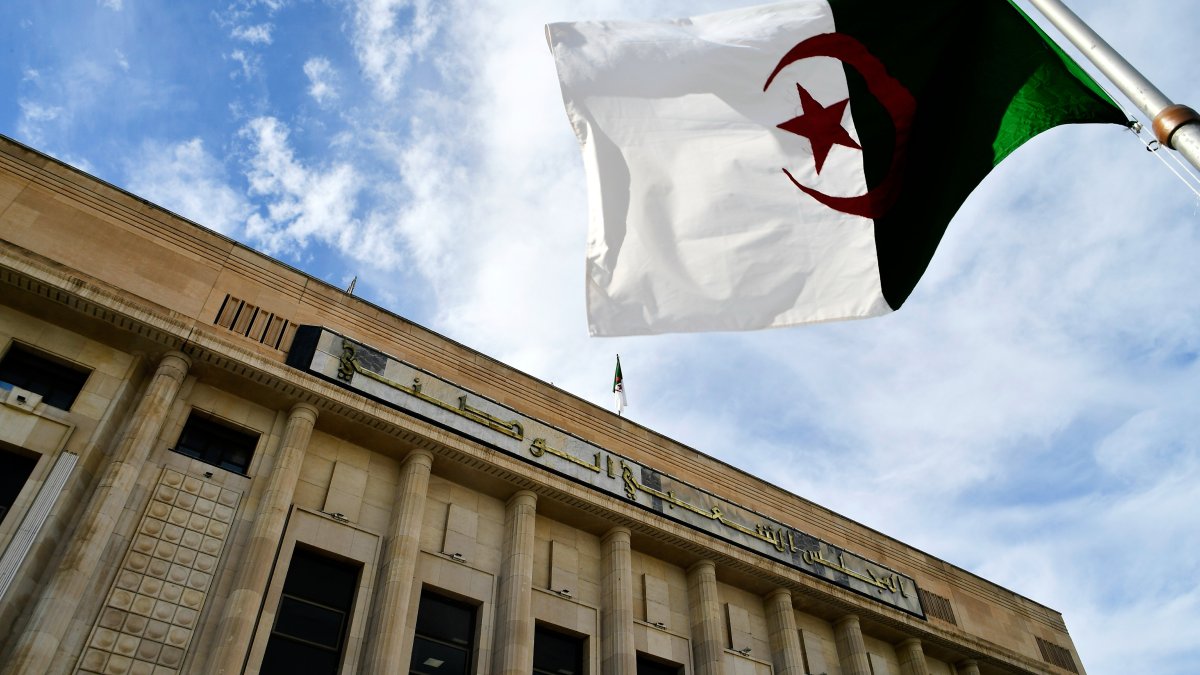 The Algerian flag flies outside the National Assembly in Algiers, Algeria, Dec. 24, 2025. (AP Photo)