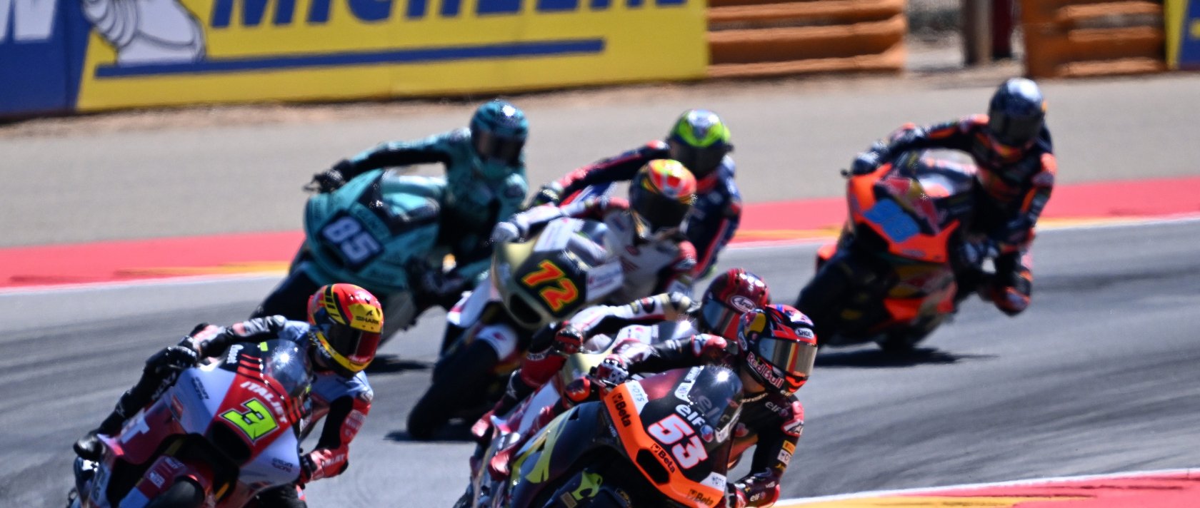 ELF Marc VDS Racing Team rider Deniz Öncü competes in round 13 of the 2026 Moto2 World Championship at the Aragon Grand Prix at MotorLand Aragon, Alcaniz, Spain, Aug. 30, 2026. (AA Photo)