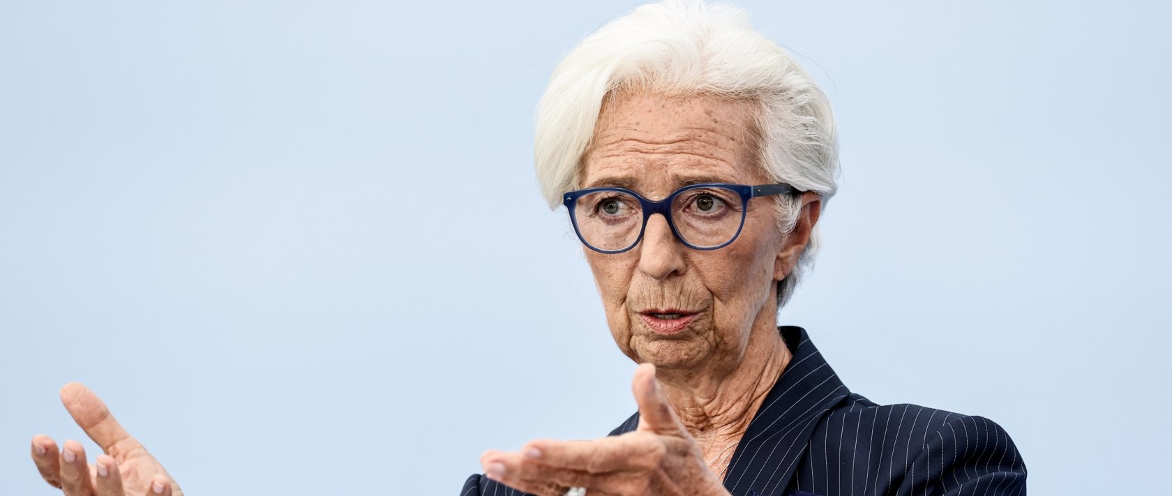 European Central Bank (ECB) President Christine Lagarde gestures as she speaks during a press conference following the external ECB Governing Council meeting in Berlin, Germany, Sept. 10, 2026. (EPA Photo)