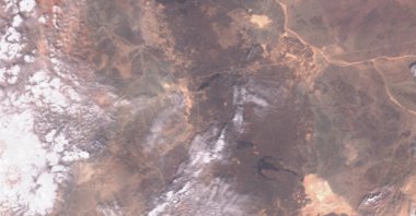 A satellite image shows an area before black smoke was seen rising from an area of Saudi Arabia’s East-West oil pipeline, south of Medina, Hejaz Region, Saudi Arabia, Sept. 9, 2026. (European Union/Copernicus Sentinel-3/Handout via Reuters)