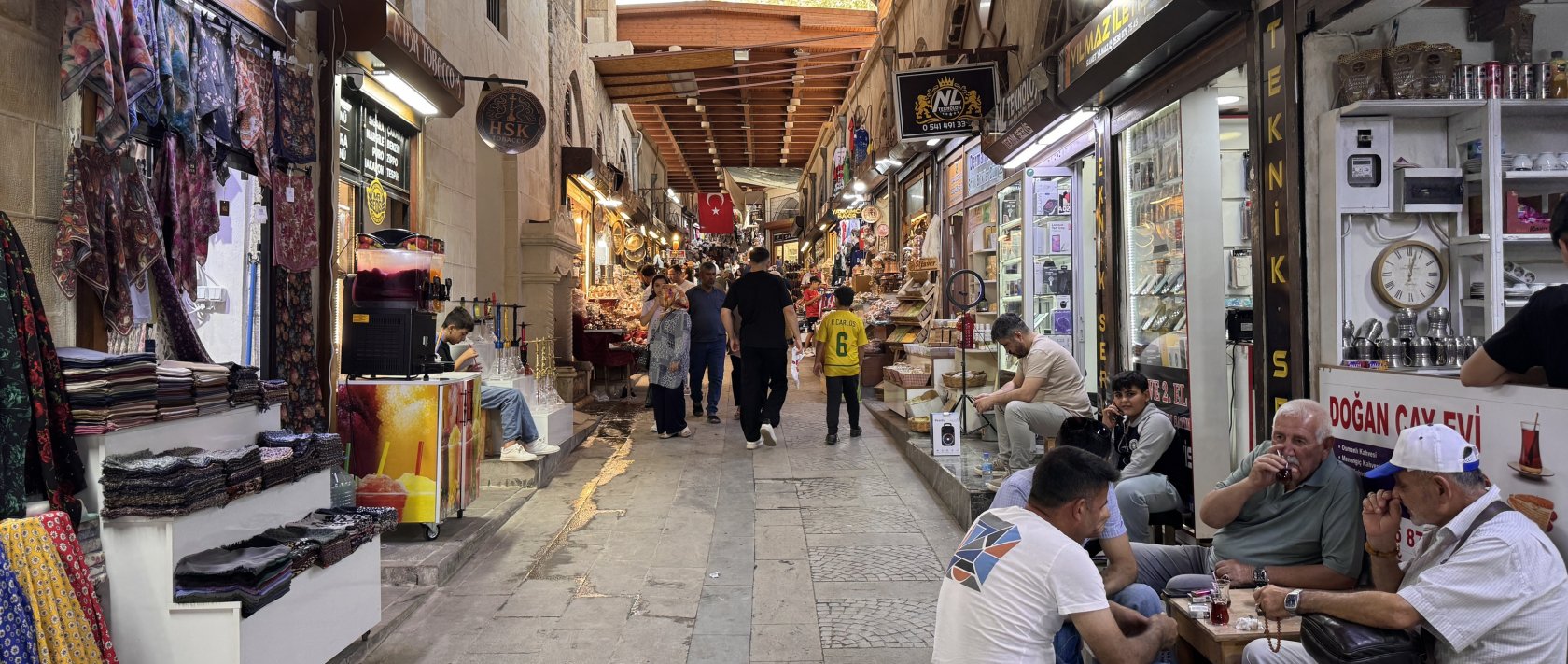 People are seen inside the historic bazaar in Kahramanmaraş province, southern Türkiye, Sept. 10, 2026. (AA Photo)
