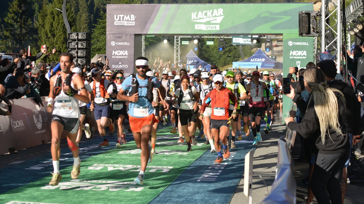 Athletes in action during the Kaçkar by UTMB marathon event in Ayder, Rize, Türkiye, Sept. 12, 2026. (IHA Photo)