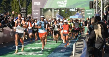 Athletes in action during the Kaçkar by UTMB marathon event in Ayder, Rize, Türkiye, Sept. 12, 2026. (IHA Photo)