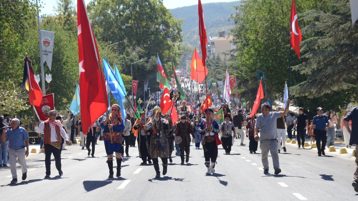 A view of the parade of Yörüks on the occasion, Söğüt, Bilecik, Türkiye, Sept. 12, 2026. (İHA Photo)