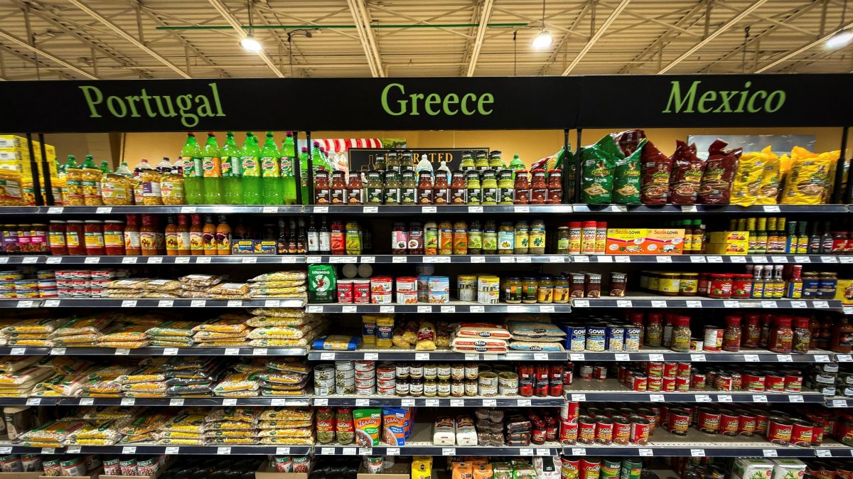 Foods of international origin are displayed on a store shelf as Canadian consumers double down on efforts to buy Canadian goods and boycott U.S. products, Toronto, Ontario, Canada, Sept. 9, 2026. (Reuters Photo)