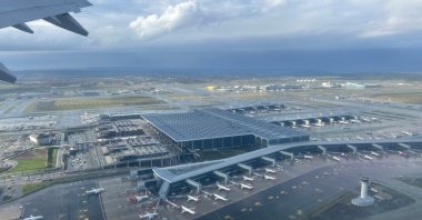 The main terminal building of Istanbul Airport is seen from the air, Istanbul, Turkiye, Dec. 9, 2024. (Shutterstock Photo)