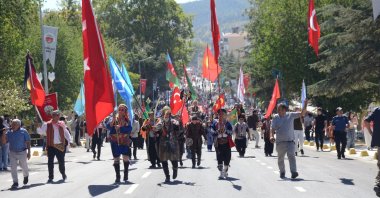 A view of the parade of Yörüks on the occasion, Söğüt, Bilecik, Türkiye, Sept. 12, 2026. (İHA Photo)