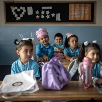 Students attend their first day of school as the new academic year begins, Ankara, Türkiye, Sept. 14, 2026. (AA Photo)
