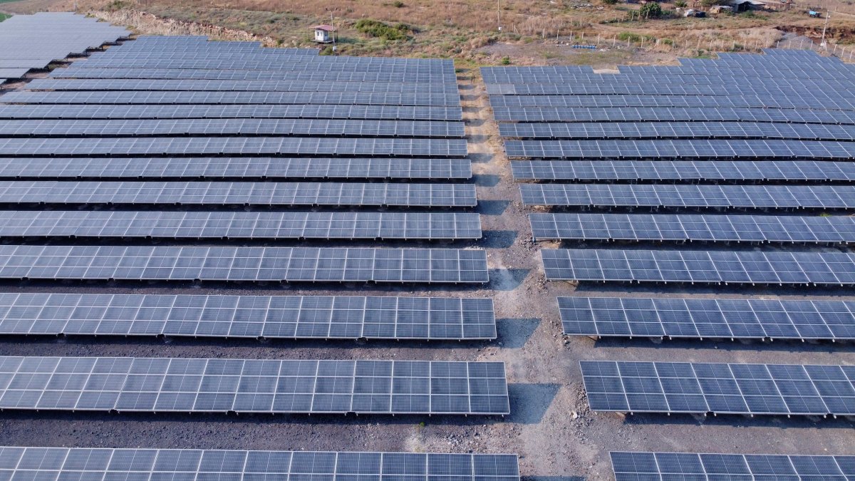 Solar panels are seen in Osmaniye province, southern Türkiye, Aug. 25, 2026. (AA Photo)