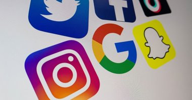A file photo taken on October 21, 2020 shows the logo of the multinational social media companies. (AFP Photo)