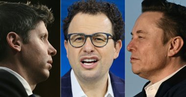 This combination of pictures, created Sept. 12, 2026, shows (L/R) OpenAI CEO Sam Altman in Washington, D.C., May 8, 2025, Anthropic CEO Dario Amodei in New York, Dec. 3, 2025, and Elon Musk in Morristown, New Jersey, March 22, 2025. (AFP Photo)