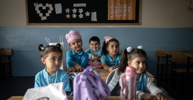 Students attend their first day of school as the new academic year begins, Ankara, Türkiye, Sept. 14, 2026. (AA Photo)
