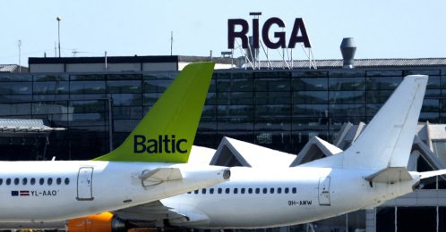 AirBaltic aircraft are seen at Riga International Airport, Latvia July 21, 2022. (Reuters Photo)