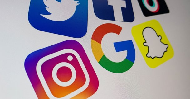 A file photo taken on October 21, 2020 shows the logo of the multinational social media companies. (AFP Photo)