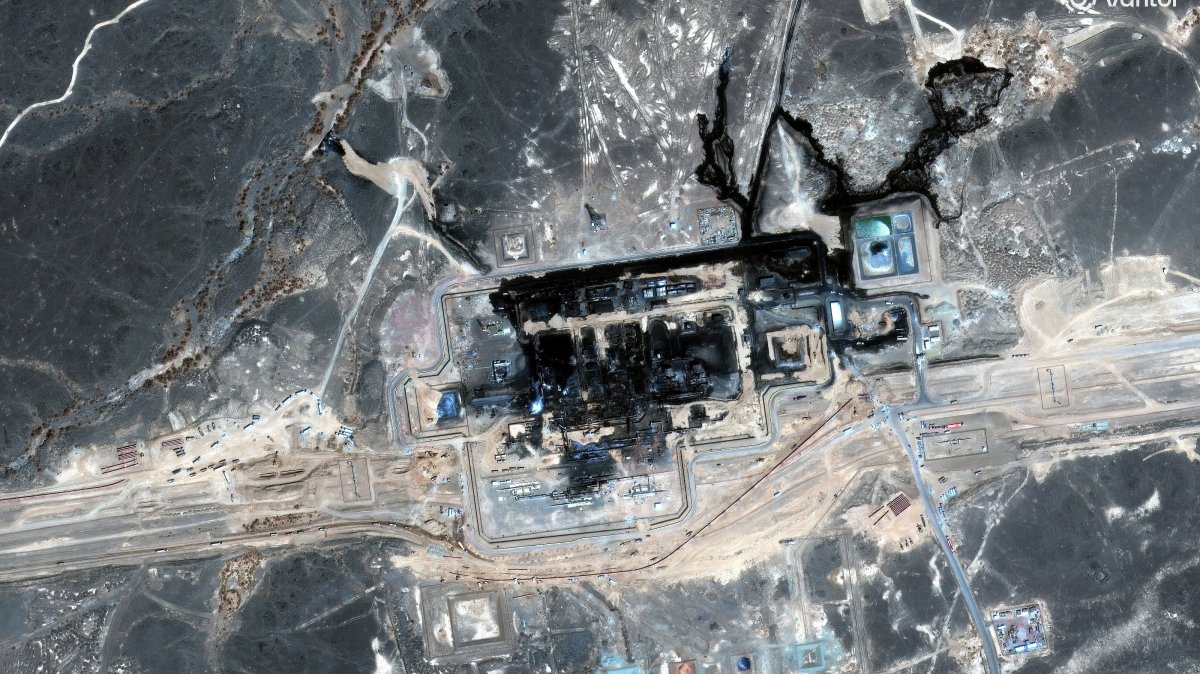 A satellite image shows the Saudi Arabia East-West pipeline, located across the Arabian Peninsula, after a strike that hit it Sept. 11, 2026, in Saudi Arabia, Sept. 13, 2026. (Reuters Photo)