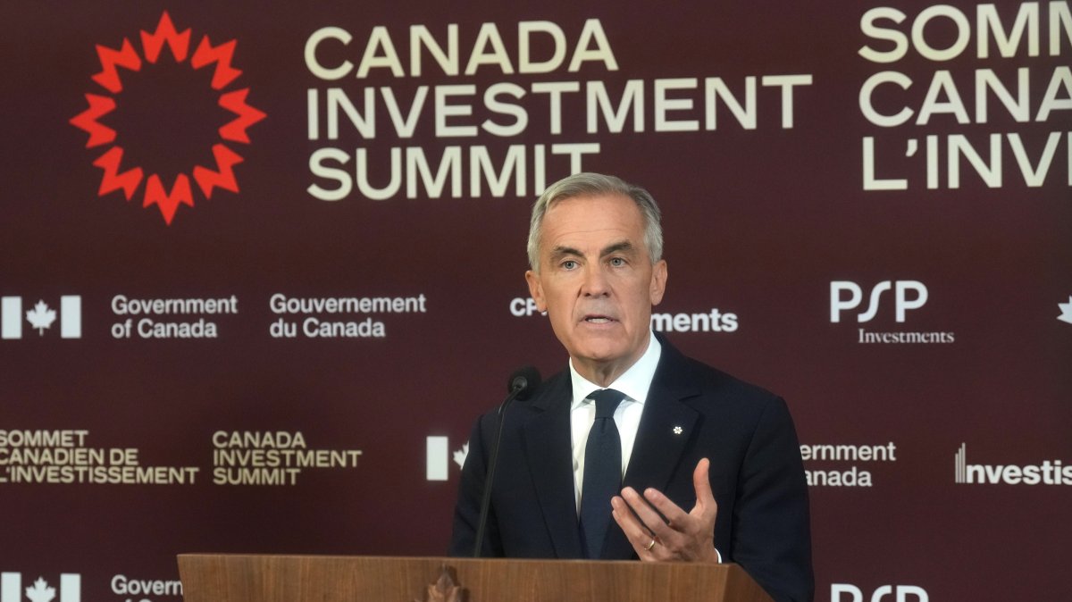 Prime Minister Mark Carney speaks during a news conference at the 2026 Canada Investment Summit in Toronto, Tuesday, Sept. 15, 2026. (AP Photo)