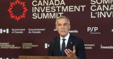 Prime Minister Mark Carney speaks during a news conference at the 2026 Canada Investment Summit in Toronto, Tuesday, Sept. 15, 2026. (AP Photo)