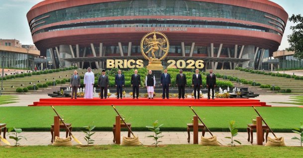 BRICS leaders pose for a family photo during the BRICS summit, New Delhi, India, Sept. 12, 2026. (Reuters Photo)