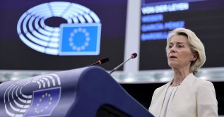 European Commission President Ursula von der Leyen speaks during a debate on the "State of the Union" at the European Parliament, Strasbourg, France, Sept. 16, 2026. (EPA Photo)