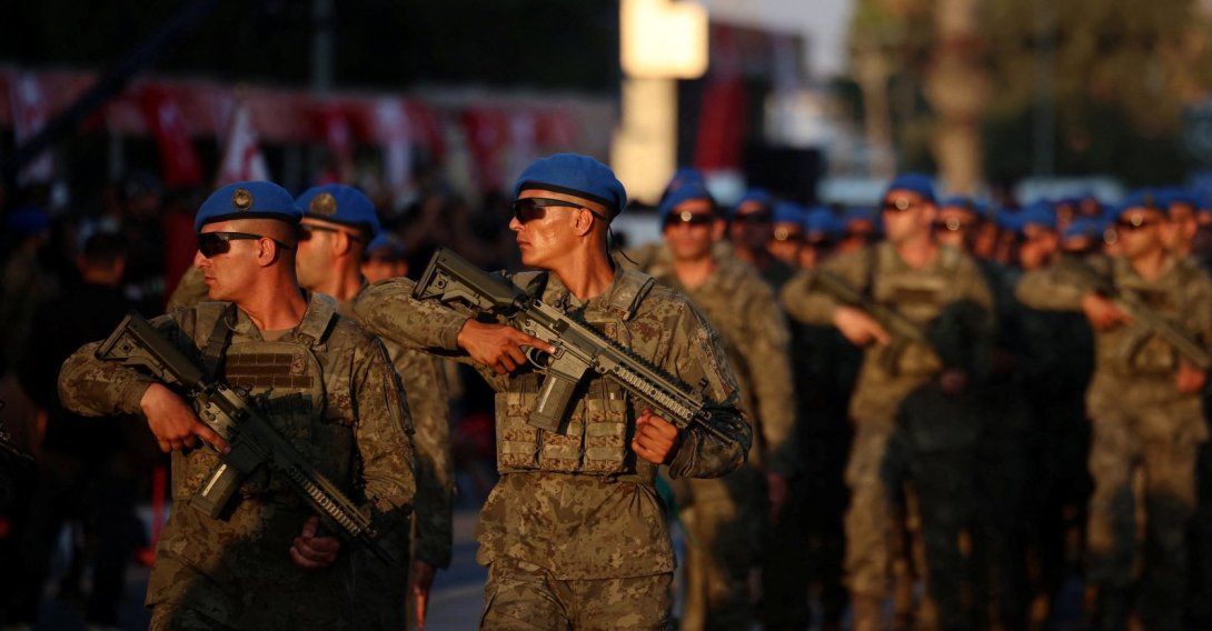 Turkish commandos march during a military parade to mark the 1974 Peace Operation, Lefkoşa (Nicosia), TRNC, July 20, 2026. (Reuters Photo)