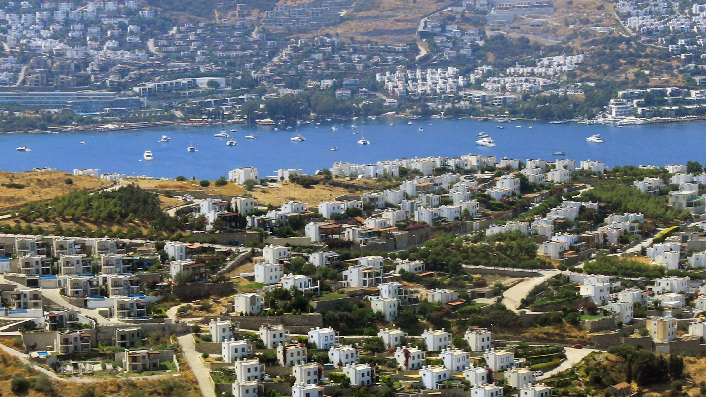 An aerial view of properties in southwestern Muğla province, Türkiye, Sept. 17, 2026. (IHA Photo)