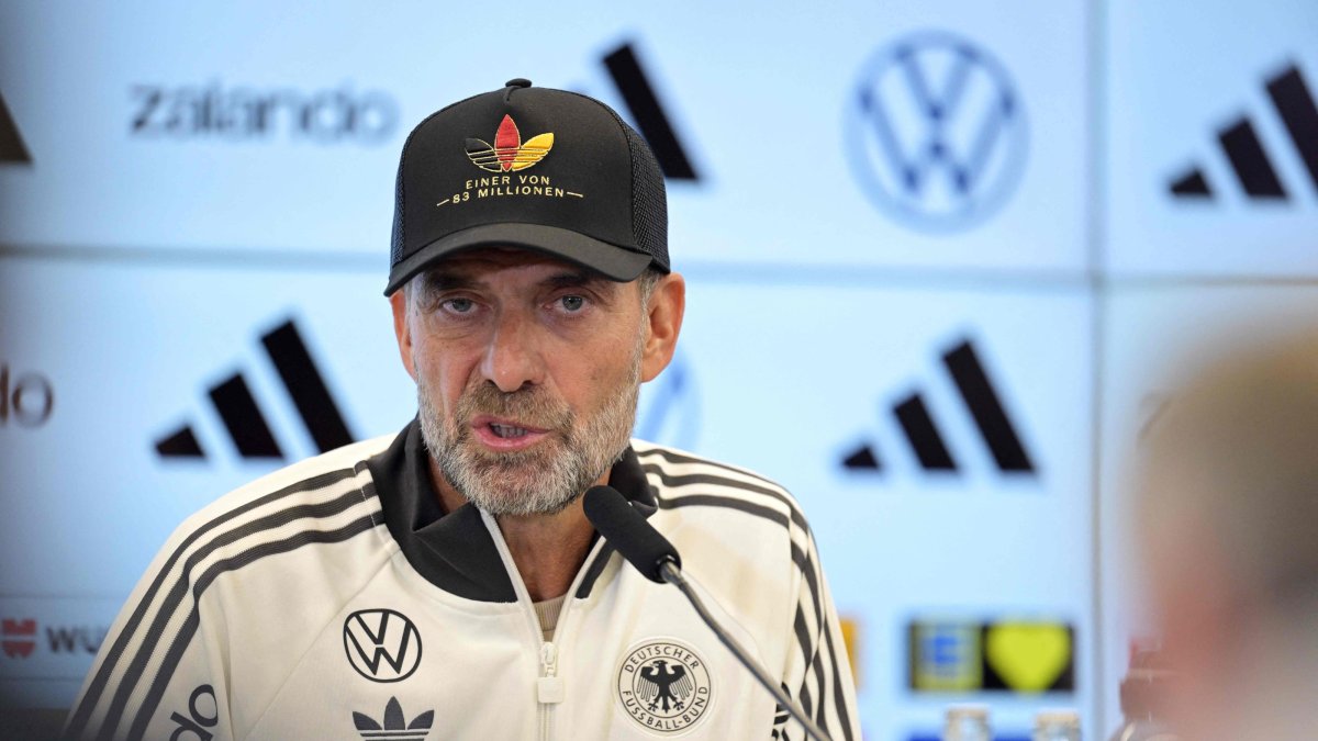 Germany's national team coach Juergen Klopp addresses a press conference to announce his squad, in Frankfurt, Germany, Sept. 17, 2026. (AFP Photo)