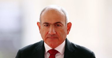 Armenian Prime Minister Nikol Pashinyan arrives at the International Space Summit at the Grand Palais in Paris, Sept. 10, 2026. (AFP Photo)