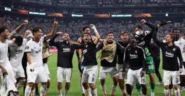 
Beşiktaş players celebrate after the match against Olympique de Marseille, Tüpraş Stadium, Istanbul, Sept. 17, 2026. (Reuters Photo)